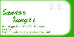 sandor kungli business card